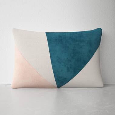 Teal geometric outlet cushion